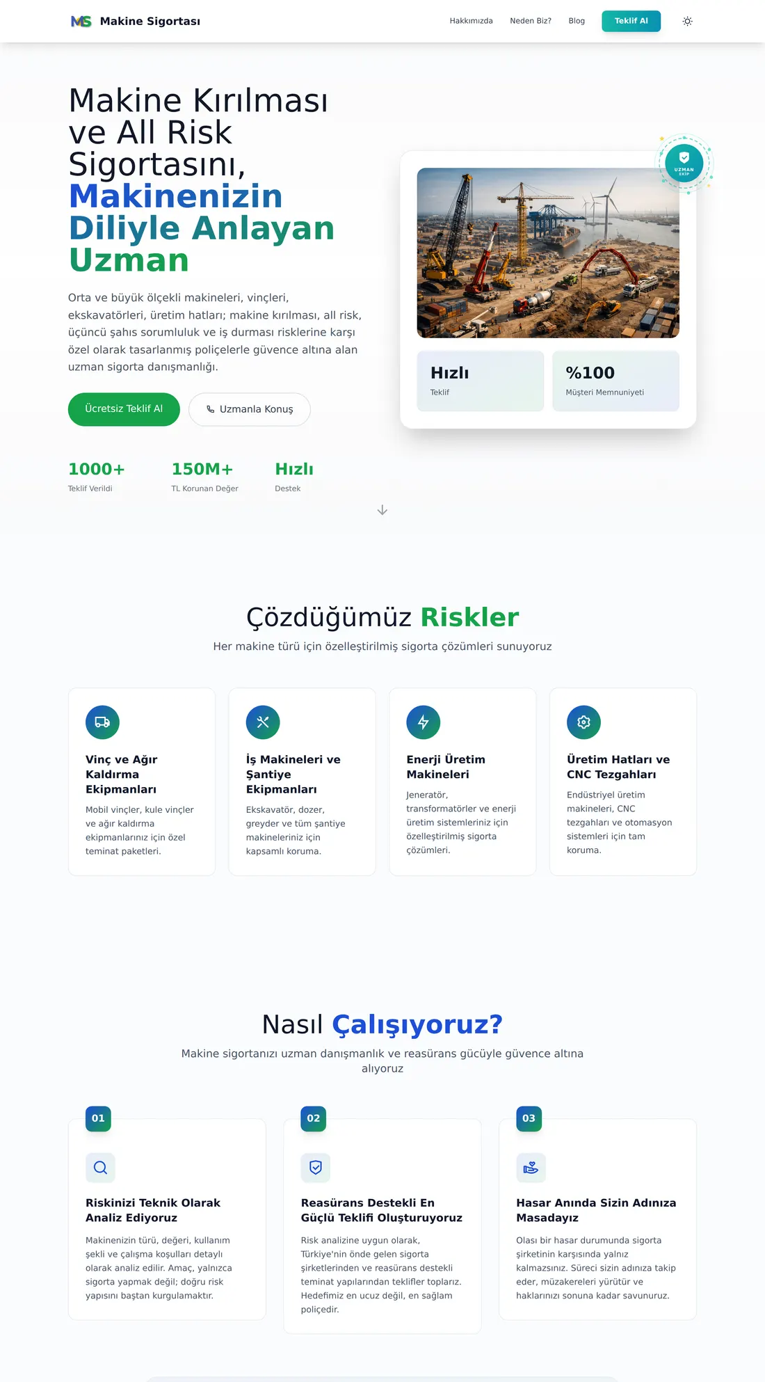 Makine Sigortası — masaüstü görünümü