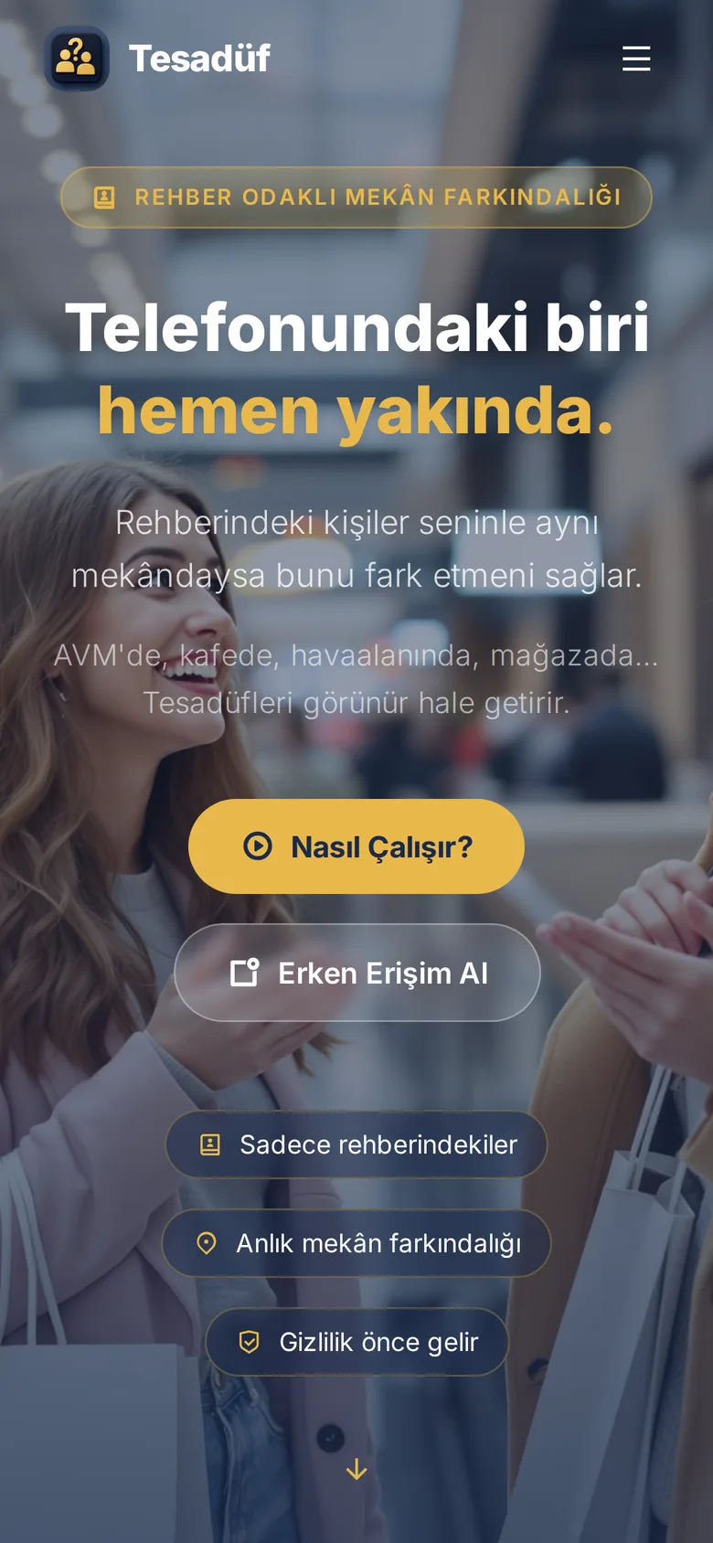 Tesadüf — telefon görünümü